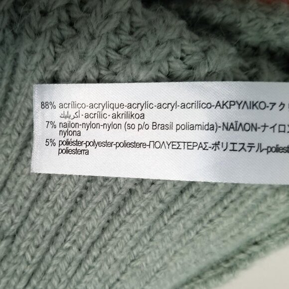 ZARA Sage Green Knit Wrap Tie Belt Cardigan M Sweater Chunky Knit Cozy Soft Long - Picture 14 of 16